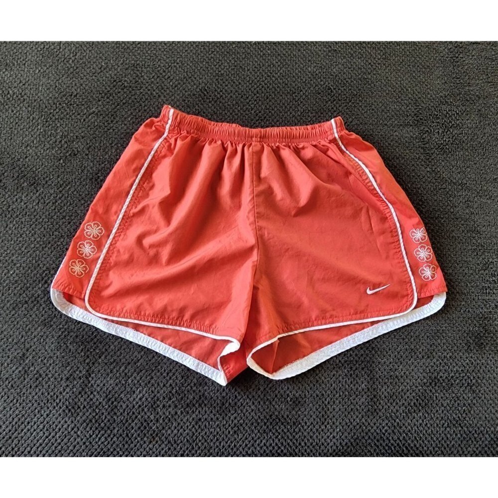 Nike girls red orange athletic shorts size 4-6 (s)